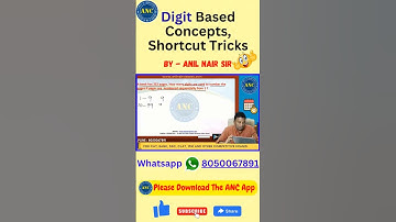 Digit based concept | @anilnairclasses #digitproblems #concepts #mathstricks #math