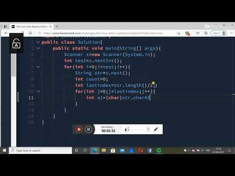 The Love Letter Mystery-Hackerrank || java programming language || Solution of hackerrank problem