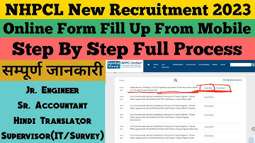 NHPC JE Recruitment 2023 | NHPC Form Fill Up 2023 | NHPC JE Form Fill Up
