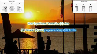Margaritaville by Jimmy Buffett play along with scrolling guitar and ukulele chords and lyrics Margaritaville by Jimmy Buffett play along with scrolling guitar and ukulele chords and lyrics