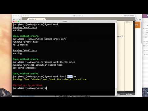 Grunt. Lesson 2: Adding parameters to tasks. Default task.