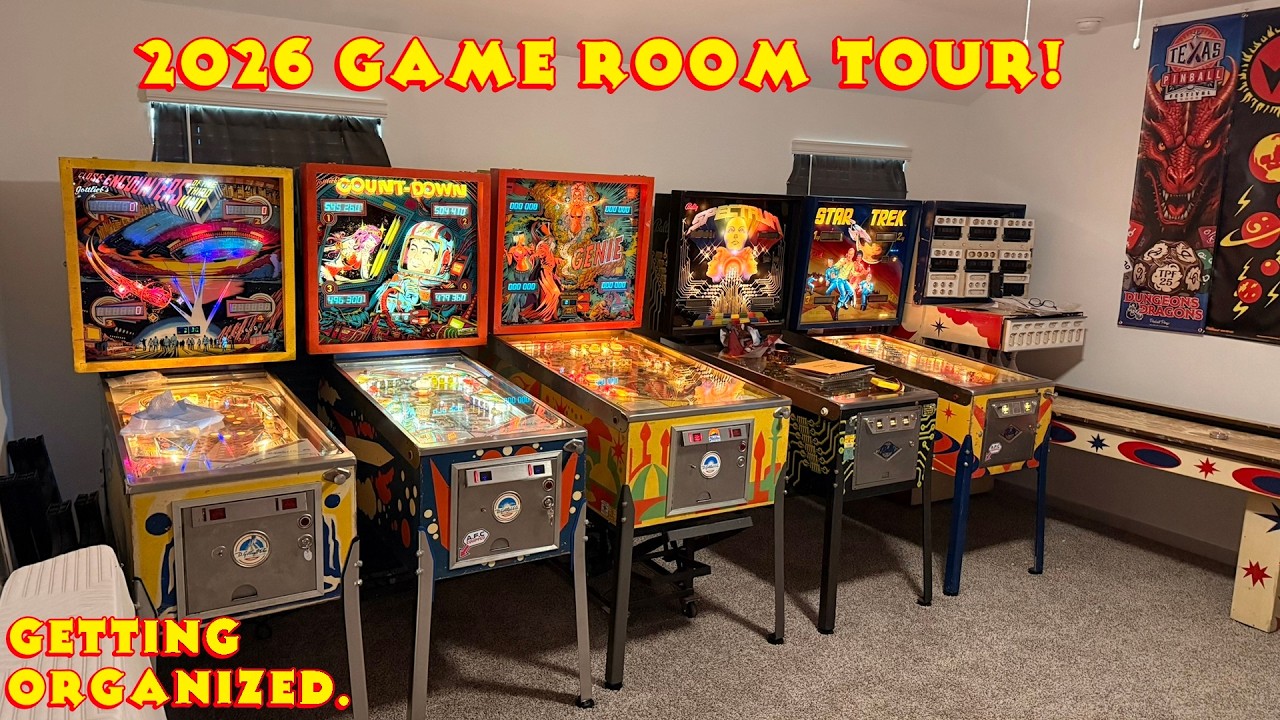 Экскурсия по игровой комнате с пинболом в 2026 году (и много уборки)!