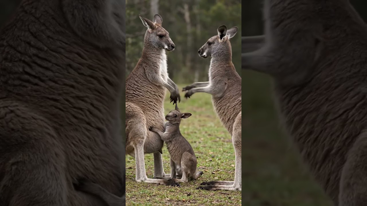 Kangaroos are fighting 