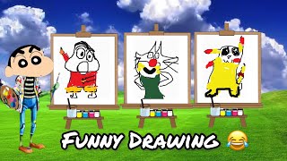 Shinchan and his friends made funny drawings of Each Other 😂 | Passpartout Sketchful | GREEN GAMING