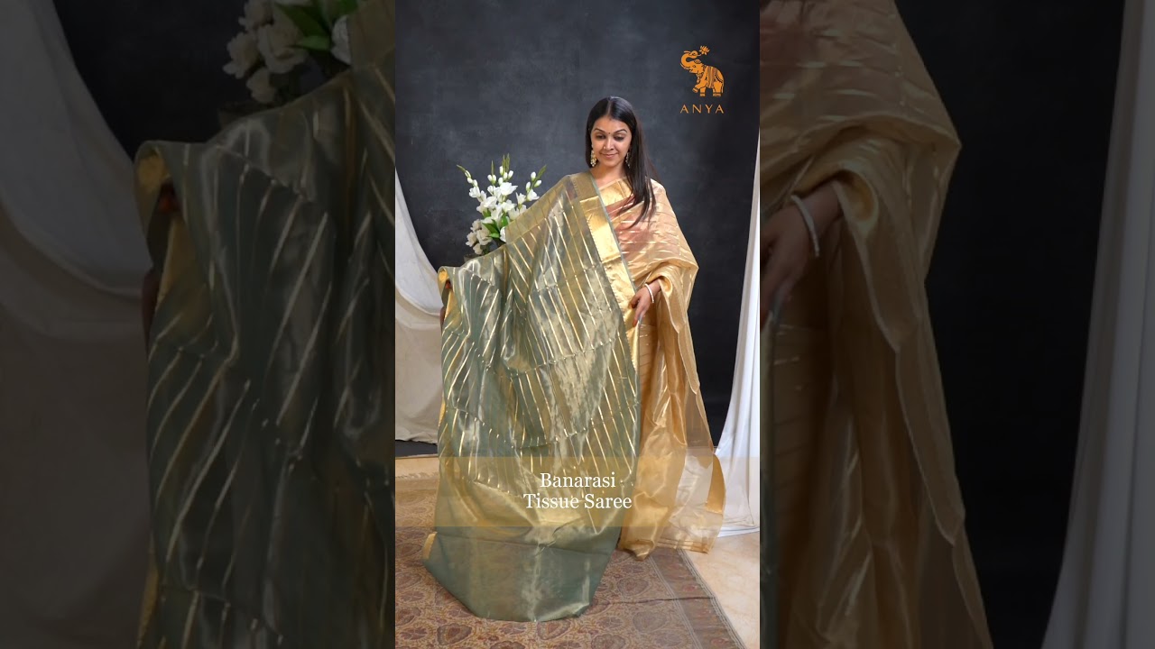 🌼 Elevate your style with Banarasi Tissue Sarees! ✨ at ANYA |
