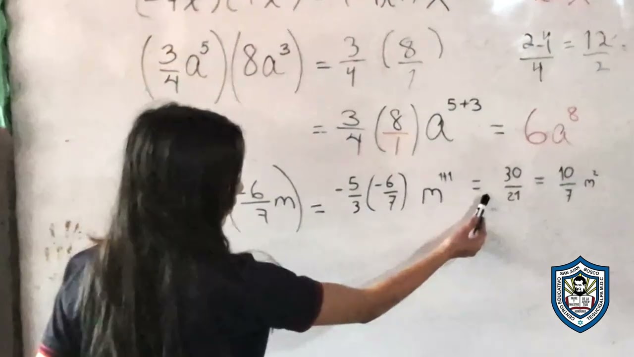 Multiplicación de monomio por monomio.