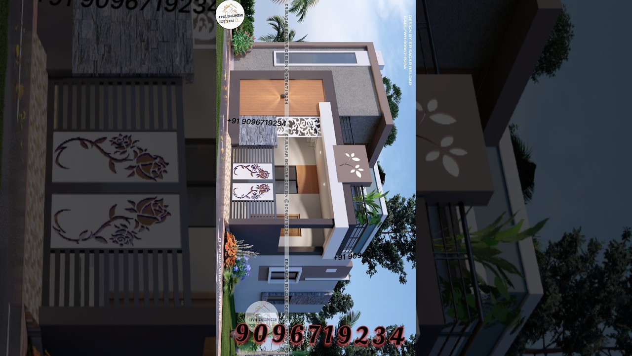 31 Feet X 39 feet House Design 🏠 Single Floor front elevation design | 3D Home Design 