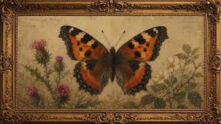 Vintage Framed Painting Art 4K | Beautiful Vintage Butterfly Scene | Soft Elegant TV Screensaver screenshot 5