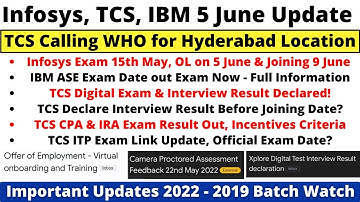 TCS Digital Exam & Interview Result Out/ IBM Exam/ TCS ITP Exam Date? Infosys OL/ TCS CPA IRA Result
