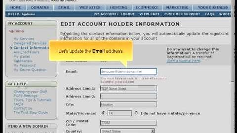 Register.com Updating domain contact information by Host4Go Tutorials