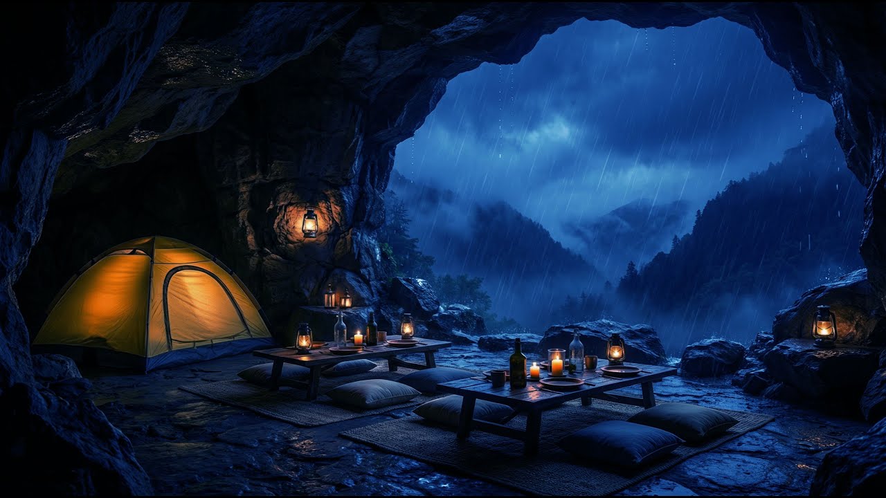 Rain Wrapped Forest Cave 🌧️ Heavy Rain Sounds for Relaxation and Deep Rest