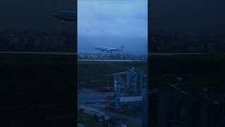 Korean Air landing at Tribhuvan INT'L Airport Kathmandu. #aviation #np #koreanair #shorts #ytshorts
