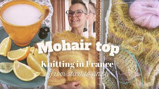 Knitting in France - Yellow Top in Thin Mohair