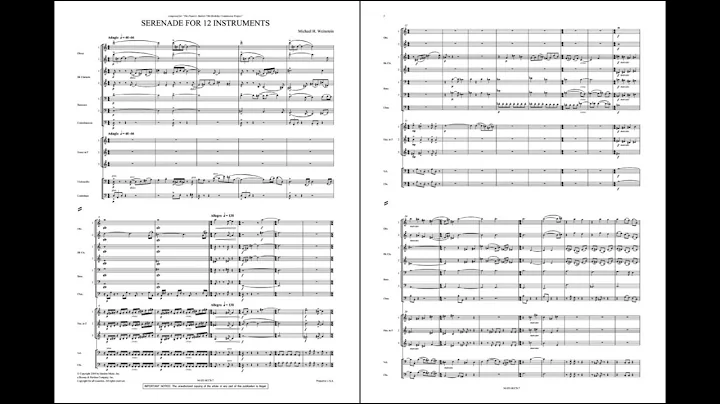 Serenade for 12 Instruments (excerpts) by Michael ...