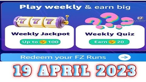 Amazon Funzone Weekly  Runs Quiz Answers Today| 19 APRIL 2023|  @dailyquiztime #amazon #amazonfunzon