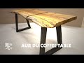 Elm oak  steel  the aur du coffee table  black gold
