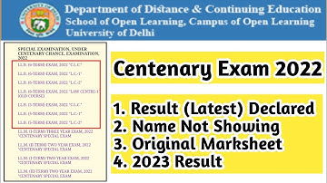 Du Centenary Exam Name Not Showing Original Marksheet Fee Refund Result 2023 | Ran2goal (DU SOL)