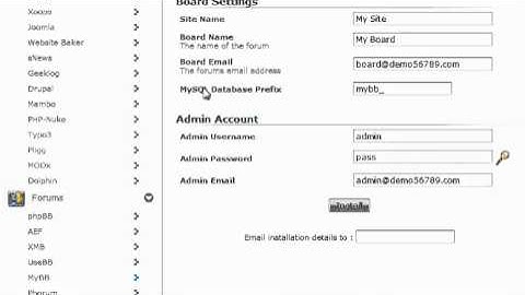 Installing MyBB using Softaculous