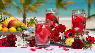 Meditation Music & Ocean Waves • Red Feather & Rose Candles • 1 Hour 4K screenshot 1
