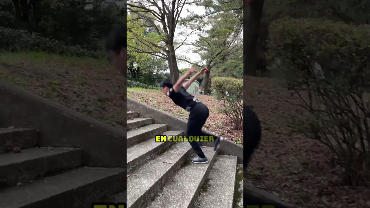 Quiere saltar las escaleras de dos saltos🤯