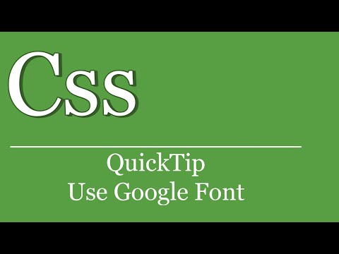 QuickTip #91 - CSS Tutorial - Google Font | HTML