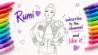 Relaxing K-popDemonHunters coloringbook An engaging coloring experience Rumi coloringpages