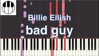 bad guy - Billie Eilish (Piano Tutorial)