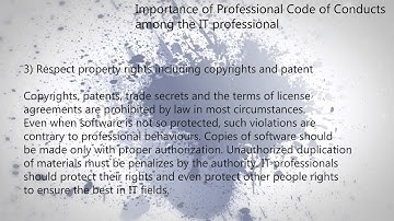 Importance of Professional Code of Conducts Among the IT Professionals