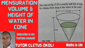 Solid Mensuration |Volume and Height of Cone |Learn Simple Trick of finding height of water in cone