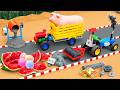 DIY Mini Tractor Road Construction | Brick Work | Village Road Project