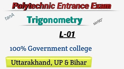 Polytechnic Entrance Exam Preparation|| Trigonometry|| Up, Bihar and Uttarakhand ✍️