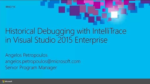 IntelliTrace in visual Studio 2017