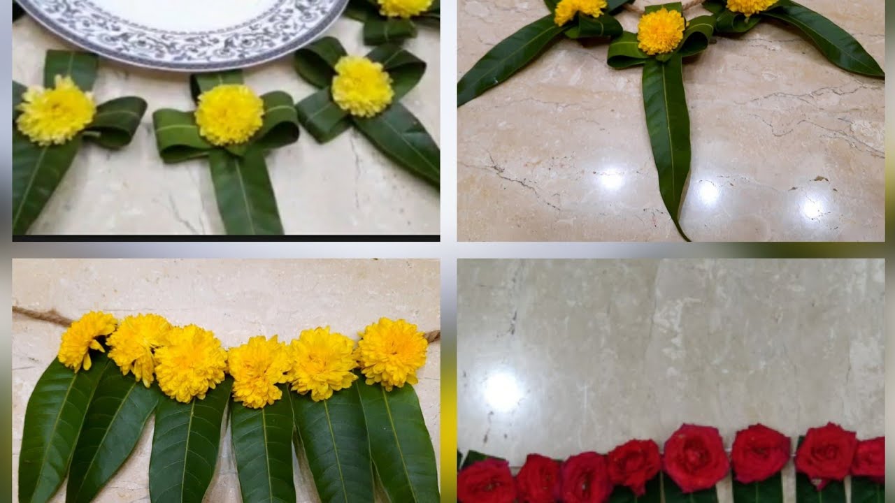 Making of torana / mango leaves torana / Diwali decoration ideas ...
