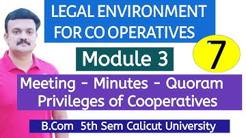Legal Environment for Co operatives/Module 3/B.Com. Calicut University, 5th sem/Malayalam