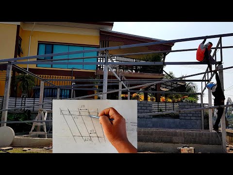 การทำโครงหลังคาเหล็ก ราคาประหยัดสร้างบ้าน 2