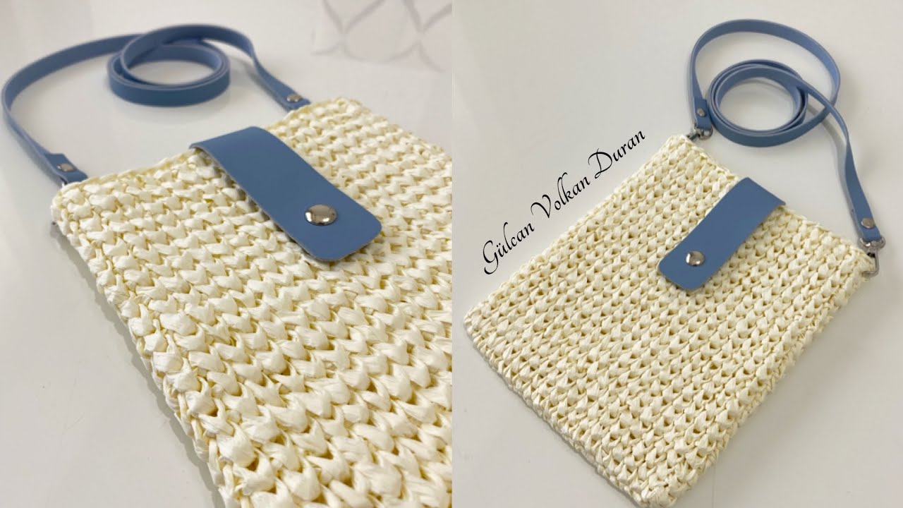 ✅BİR SAATTE BİTİYOR😍 RAFYA İP İLE ÖRGÜ BAŞAK MODELİ MİNİ BAG YAPIMI