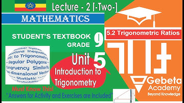 Maths Grade 9 Unit 5 Introduction of Trigonometry  | Lecture 2 | Trigonometric Values
