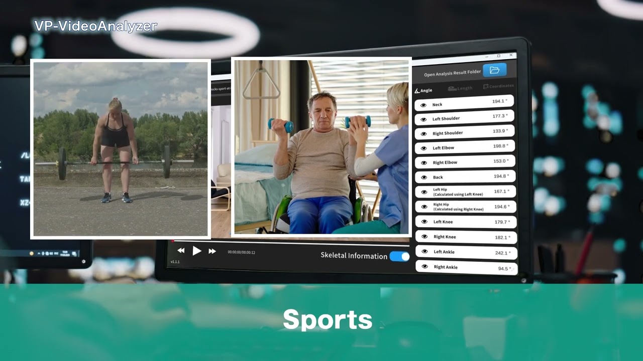 AI Skeleton Angle Detection App - VP VideoAnalyzer
