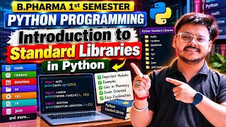 🔥 B.Pharm 1st Semester Python Programming | Standard Libraries in Python Explained in Hindi | Punit
