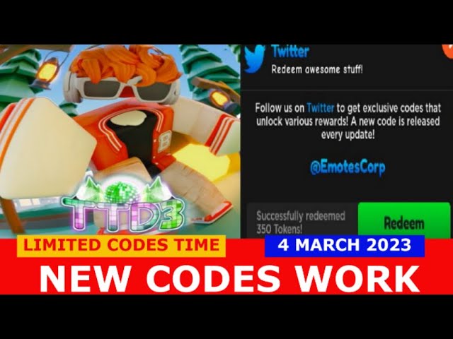 NEW UPDATE CODES [SUBWAY, +7 EMOTES] TTD 3 ROBLOX, LIMITED CODES TIME