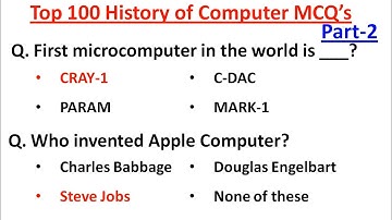Top 100 MCQ on Computer History and Generation (Part-2) | Computer Basic Mcq Questions with Answers