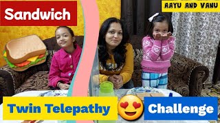 SANDWICH TWIN TELEPATHY CHALLENGE 🥪🤩 | Aayu Vs Vanu Challenge | Aayu and Vanu screenshot 3