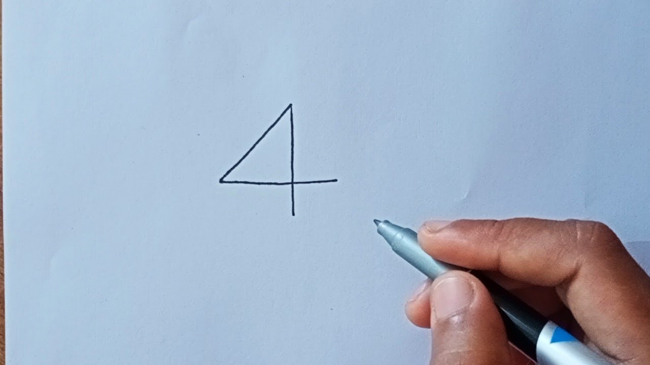 How To Draw A Beautiful House From Number 4 | Easy House Drawing ...