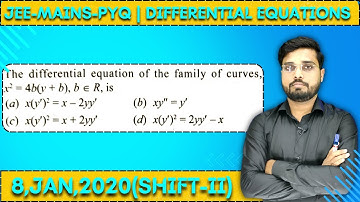 JEE Mains 2020 PYQ [8,JAN,2020(Shift-II)] || Find the Solutions || Differential Equations PYQ