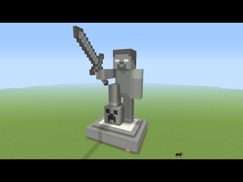 minecraft-tutorial:-how-to-make-a-stone-herobrine-statue!!