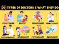 Doctors and What They Do / Types of Doctors &amp; Their Jobs.