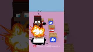 Jj Tnt Jump Minecraft Vs Roblox   Maizen Minecraft Animation shorts