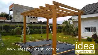 Pérgola de madera Aneto marrón de 300x300 cm