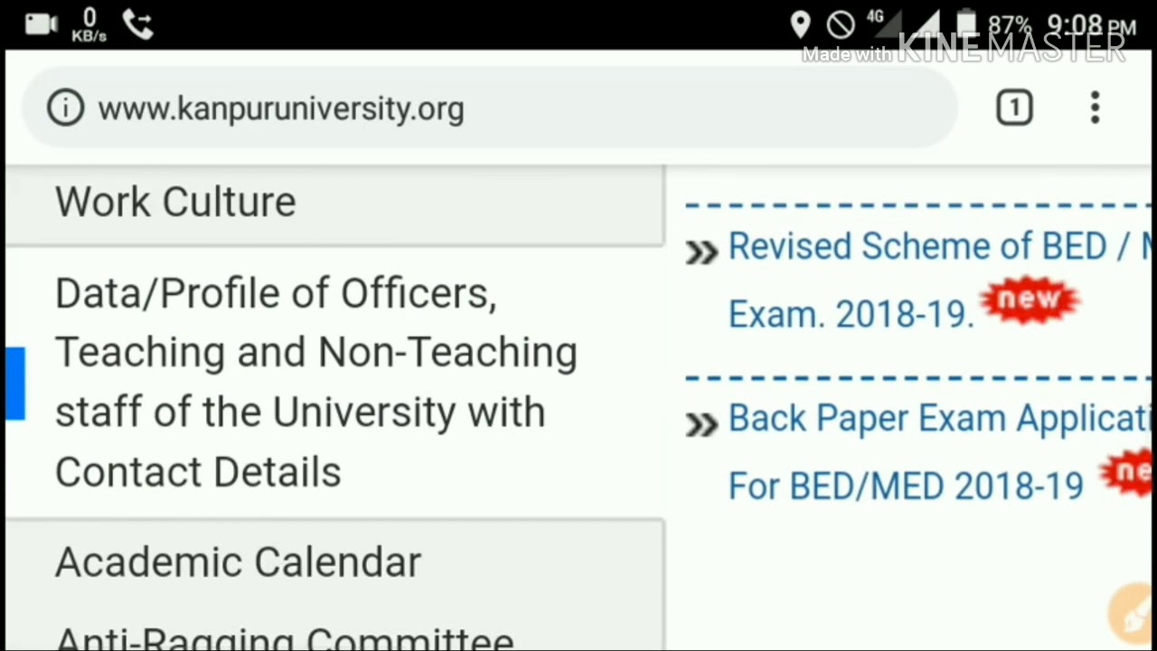 CSJM Kanpur University Scheme Exam Date Information 2020
