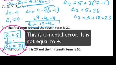 HPC 9.2.2,  Writing the rule for the nth term of an arithmetic sequence